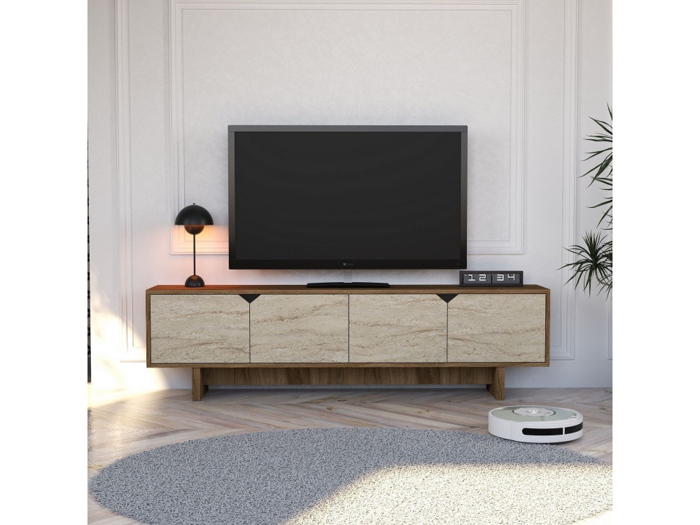 Soporte de TV de madera "istemi" 180 x 30 x 50 cm - Nogal