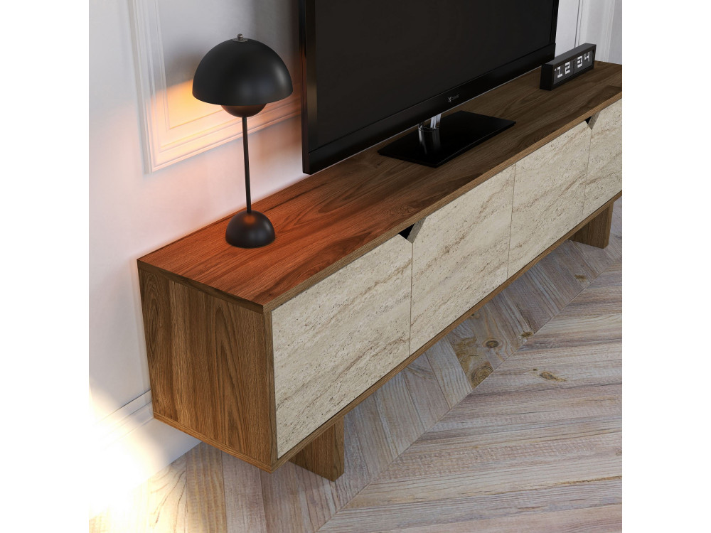 Soporte de TV de madera "istemi" 180 x 30 x 50 cm - Nogal