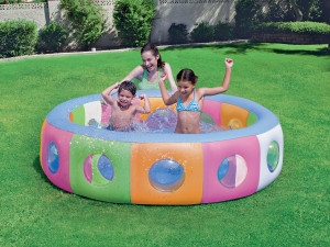 Piscina inflable multicolor con ventanas - Ø 196 x 53 cm