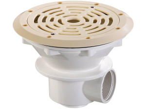 Piletta di fondo Ø 210 mm con griglia in ABS "Parker" - Beige