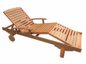 Tumbona plegable de madera exótica Singapour - Maple - Marrón claro