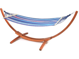 Hamaca de madera con lona de algodón "Dallas" - 3 m - Azul mezclado