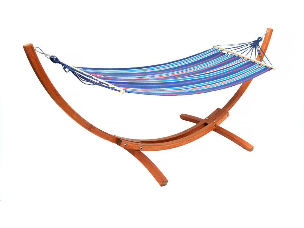 Hamaca de madera con lona de algodón "Dallas" - 3 m - Azul mezclado