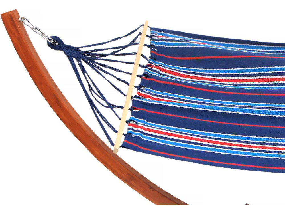 Hamaca de madera con lona de algodón "Dallas" - 3 m - Azul mezclado