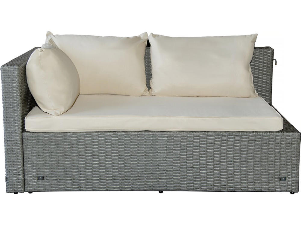 Muebles de jardín bajos en resina tejida "Diya" 3 plazas - Gris claro