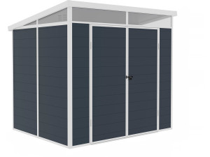 Caseta de jardín de resina "Detroit" - Gris - 4,54m² - 1,91 x 2,38 m