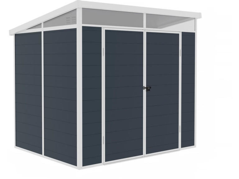 Caseta de jardín de resina "Detroit" - Gris - 4,54m² - 1,91 x 2,38 m