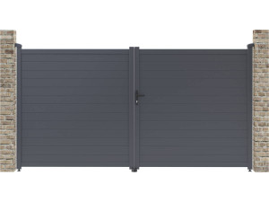 Porton jardin aluminio 349.5 x 180.9 cm - Gris