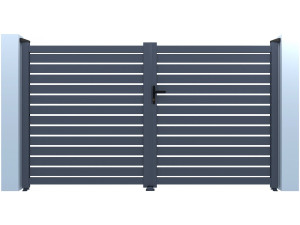 Puerta de aluminio semicalada "Julien" - 340 x 140 cm - Gris