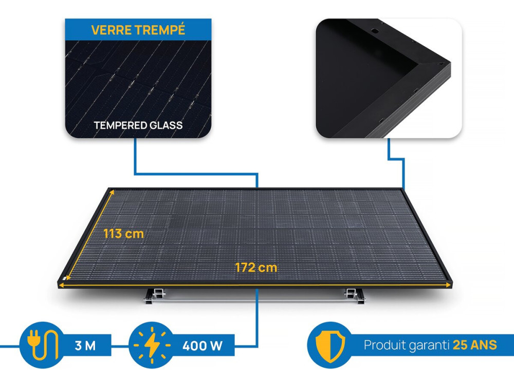 Panel solar plug and play "Solar Tech" de 400w - Kit de inicio