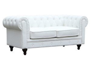 Sofá Chesterfield "Aliza"- 2 plazas - Blanco