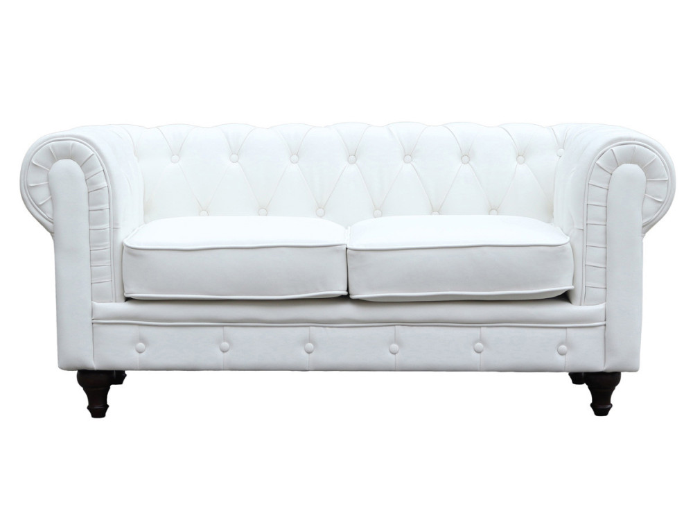 Sofá Chesterfield "Aliza"- 2 plazas - Blanco