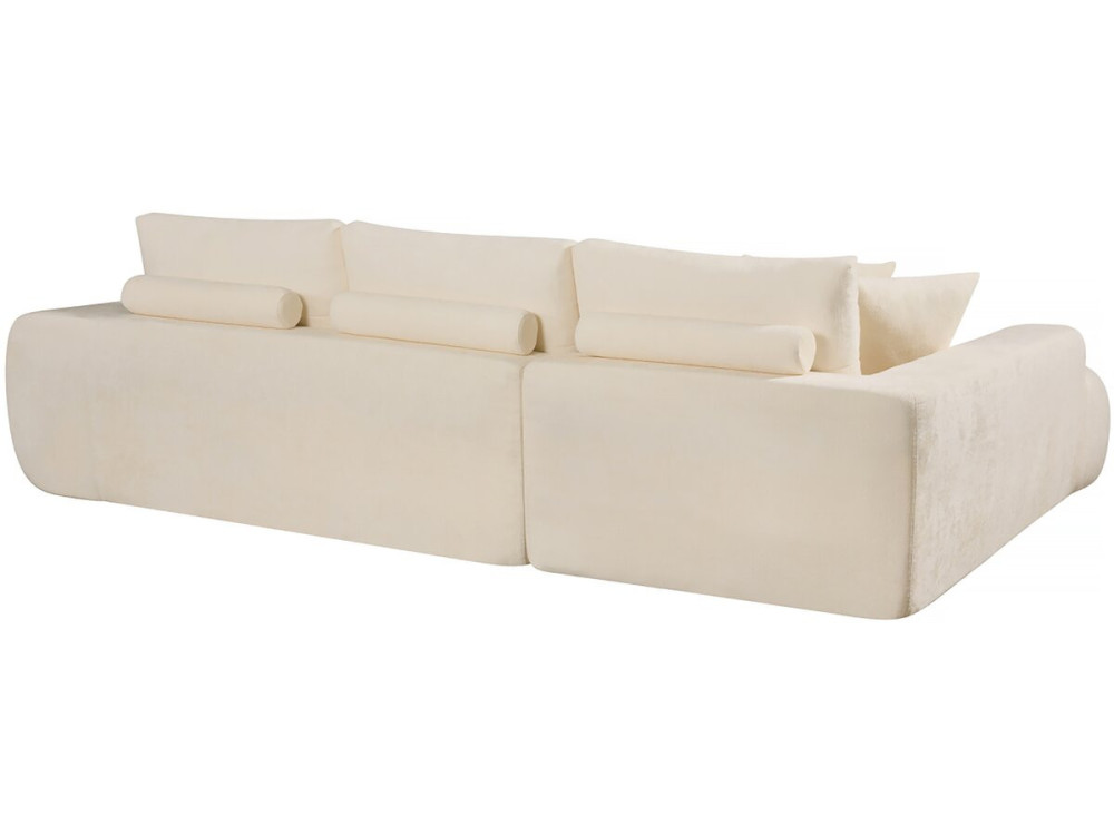 Sofá esquinero izquierdo "Sidonie" en tejido burbuja - 4 plazas - Beige