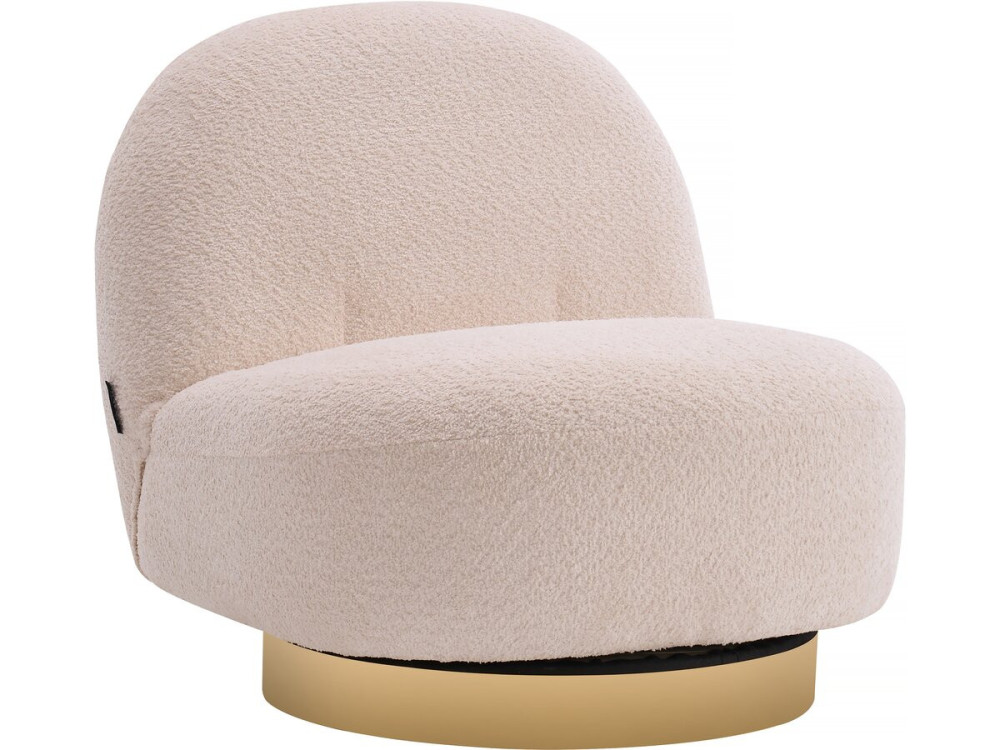 Sillón bouclette giratorio "Churchill" - 76 x 80 x 74 cm - Blanco