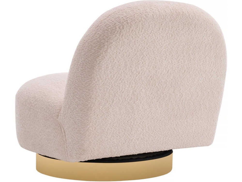 Sillón bouclette giratorio "Churchill" - 76 x 80 x 74 cm - Blanco