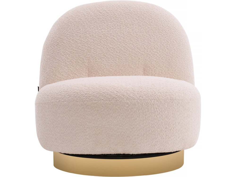 Sillón bouclette giratorio "Churchill" - 76 x 80 x 74 cm - Blanco