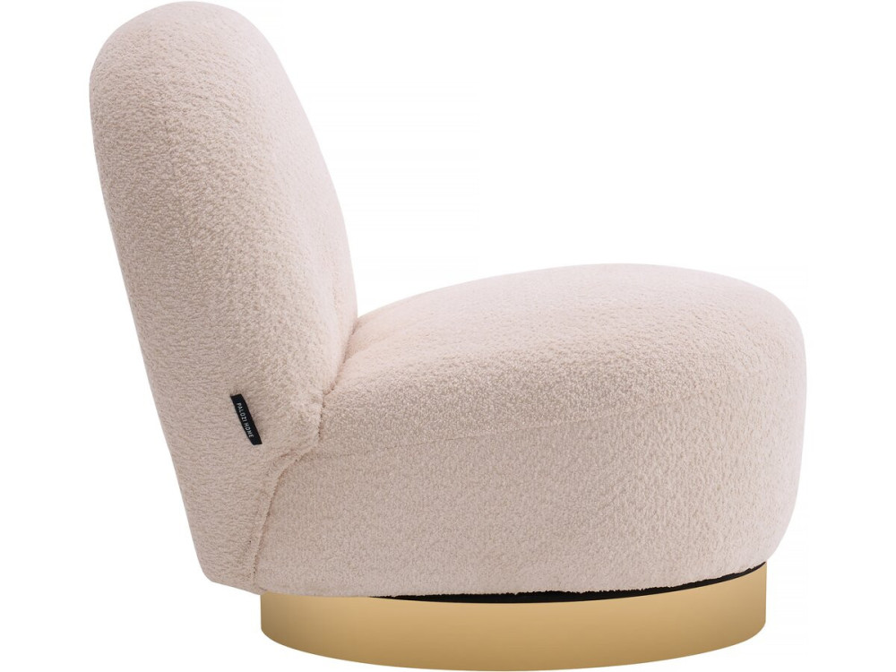 Sillón bouclette giratorio "Churchill" - 76 x 80 x 74 cm - Blanco