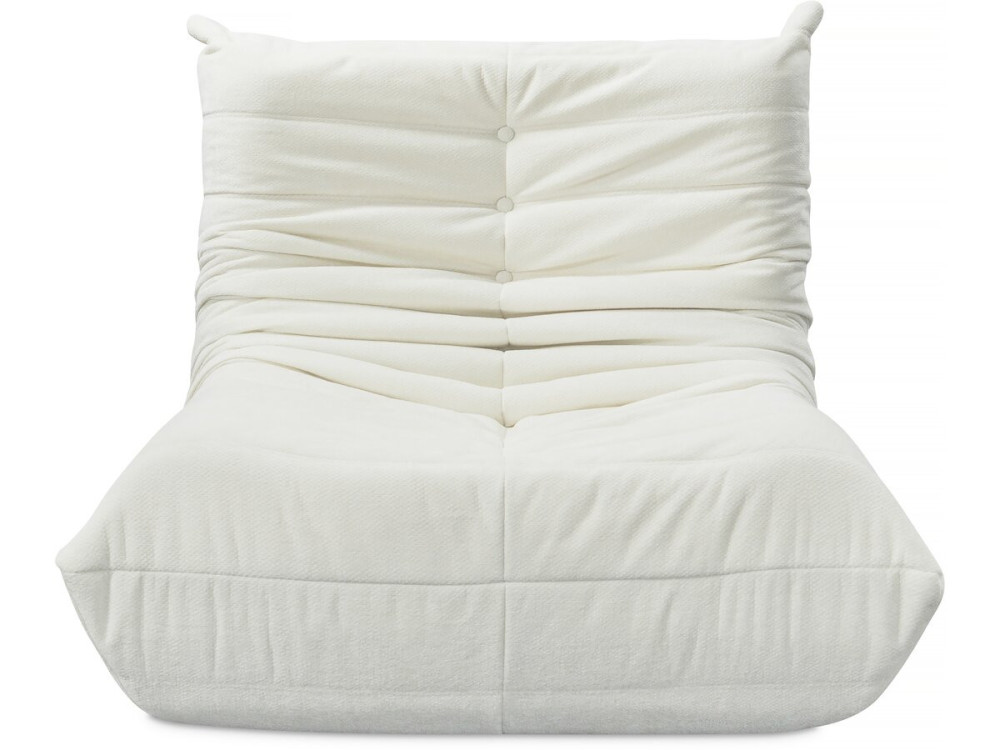 Conjunto de 3 sillones modulares tipo sofá en tela texturizada "Velasca" - Blanco