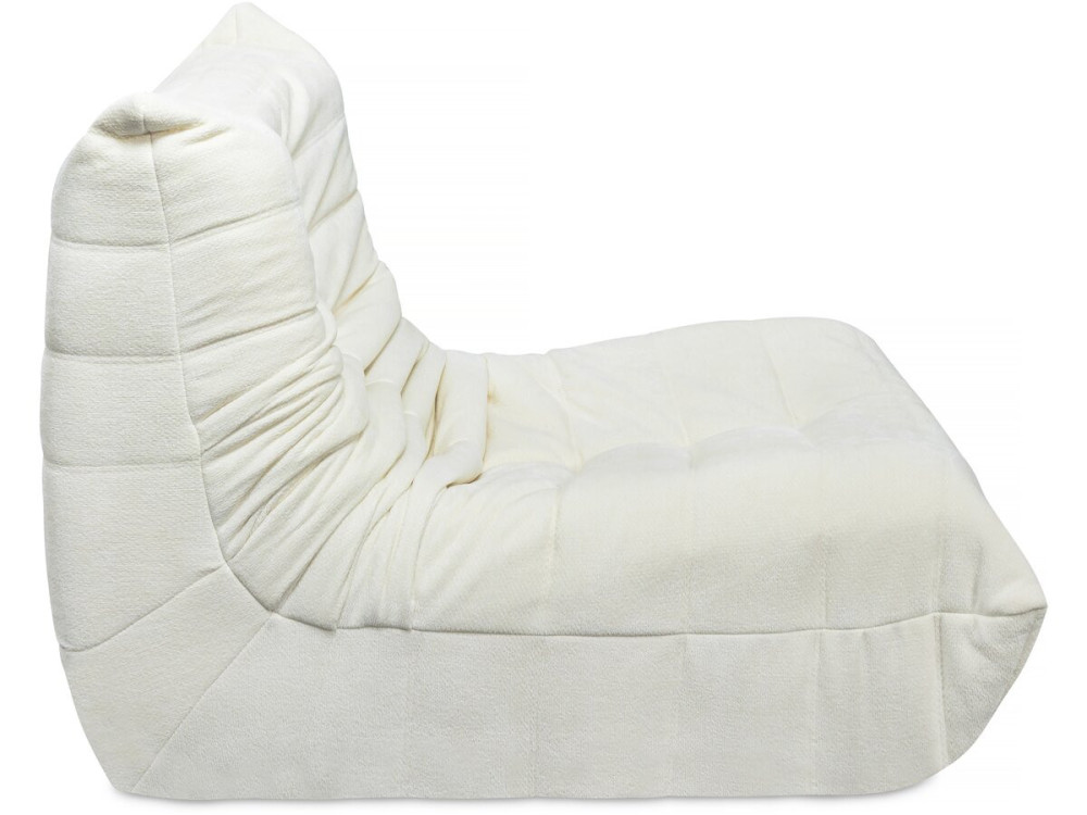 Conjunto de 3 sillones modulares tipo sofá en tela texturizada "Velasca" - Blanco