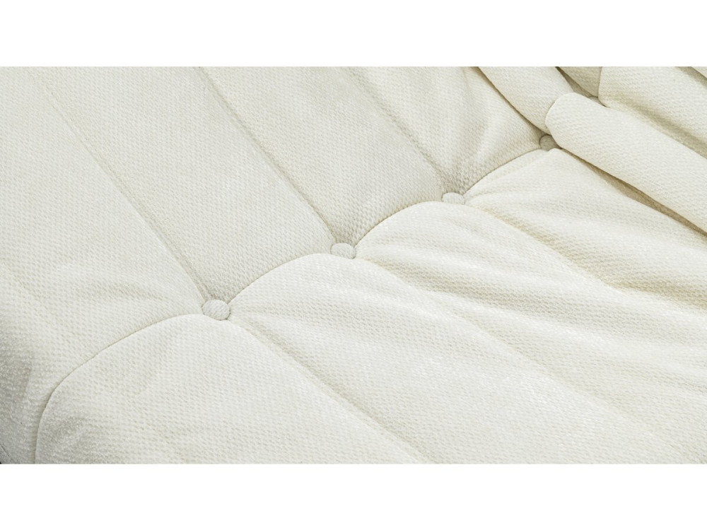 Conjunto de 3 sillones modulares tipo sofá en tela texturizada "Velasca" - Blanco