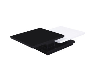 Mesa de centro "Zen" - 141,5 x 75 x 30 cm - Negro/Blanco
