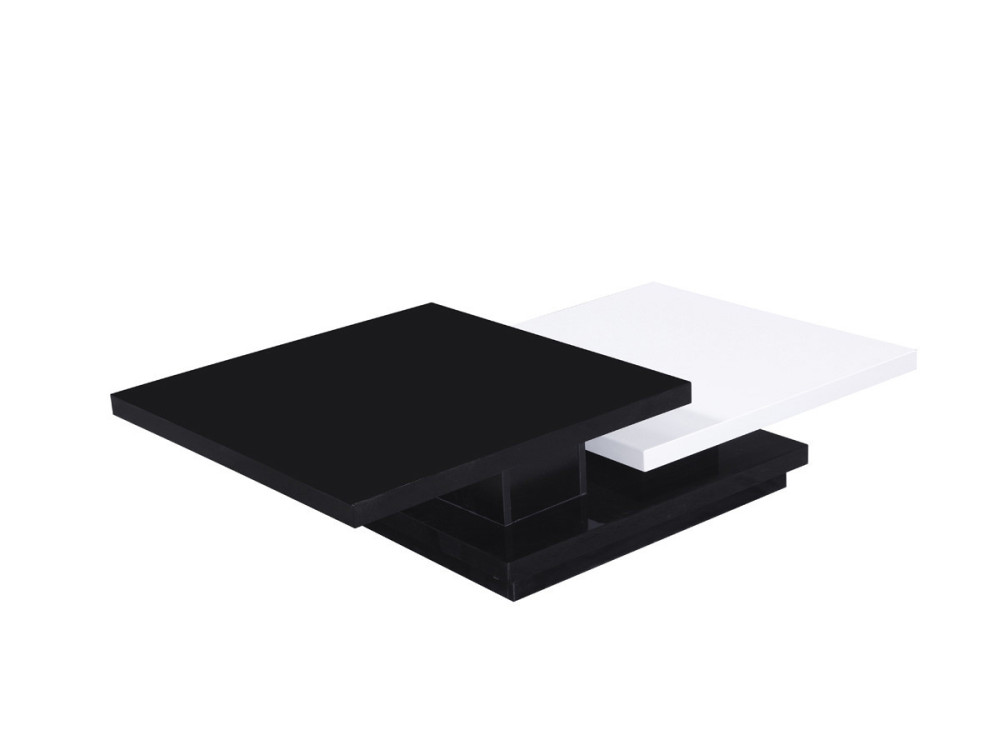 Mesa de centro "Zen" - 141,5 x 75 x 30 cm - Negro/Blanco