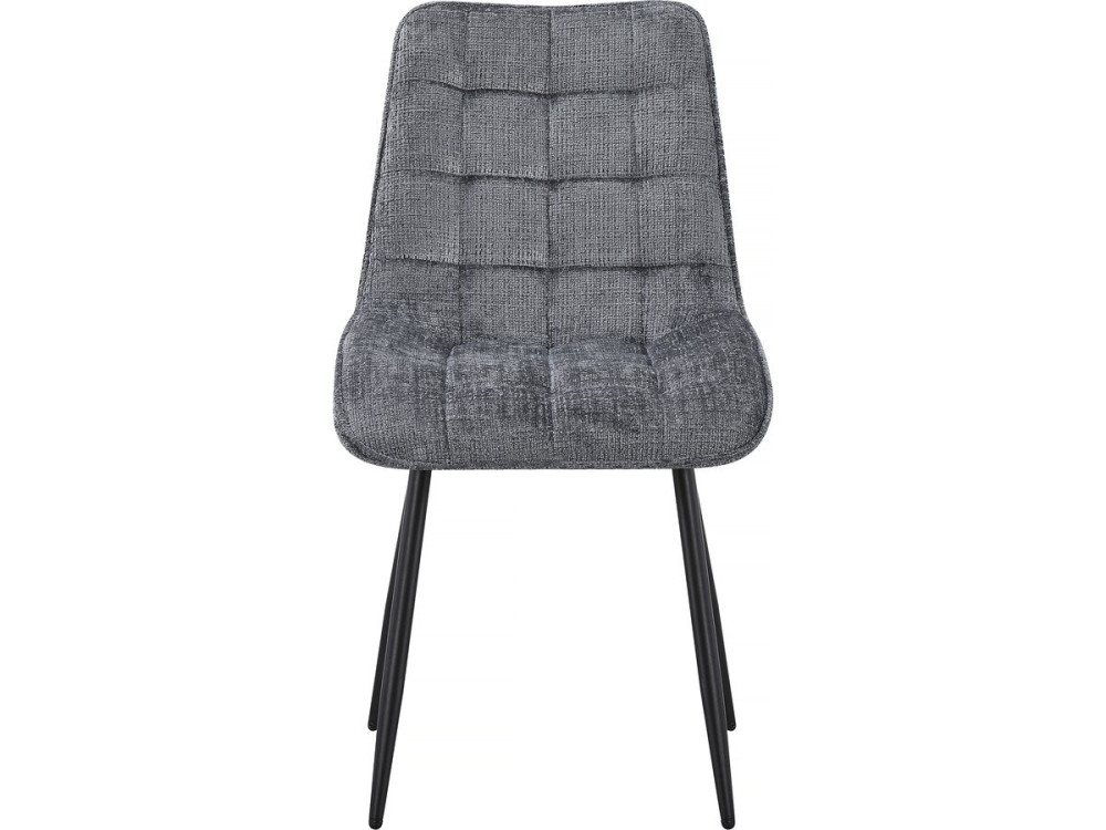 Sillas de comedor de tela premium "Yanis" - Juego de 4 - Gris