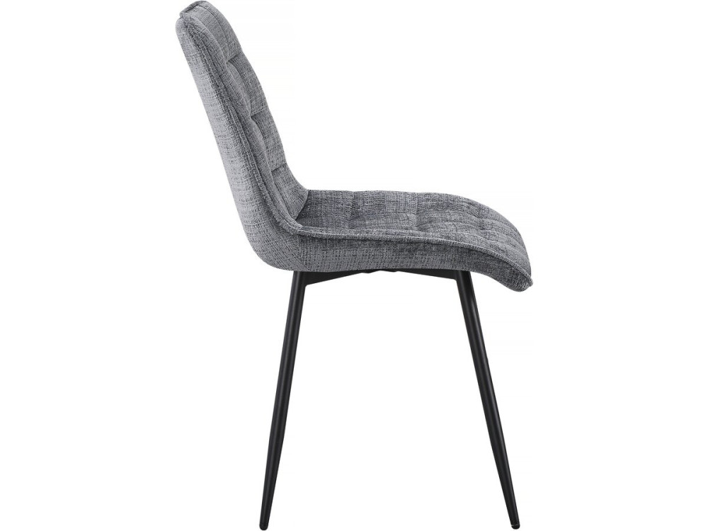 Sillas de comedor de tela premium "Yanis" - Juego de 4 - Gris