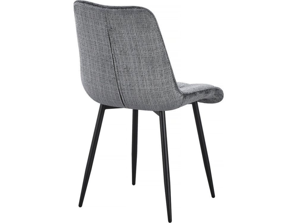 Sillas de comedor de tela premium "Yanis" - Juego de 4 - Gris