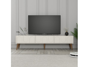 Soporte de TV de madera "Lyon" - 180 x 35 x 44 cm - CrèmeNoix 2