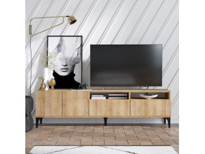 Soporte de TV de madera "Ross" - 180 x 35 x 52 cm - Roble 2