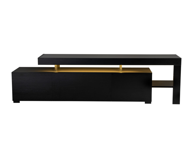 Soporte de TV de madera "Beliz" 192 x 37 x 53 cm - Madera negra