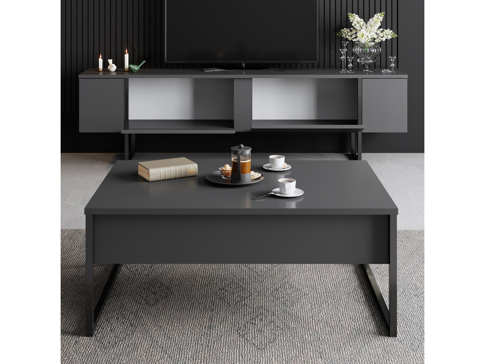 Soporte de TV de madera "Luxe" 180 x 30 x 50 cm - Antracita