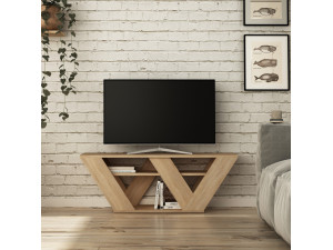 Soporte de TV de madera "Pipralla" - 110 x 30 x 40 cm - Roble 2
