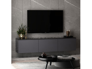 Soporte de TV de madera "Neon" 160 x 32 x 35 cm - Antracita 2