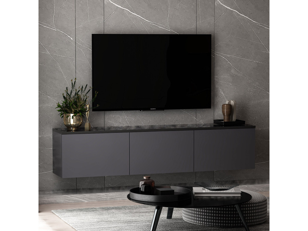 Soporte de TV de madera "Neon" 160 x 32 x 35 cm - Antracita