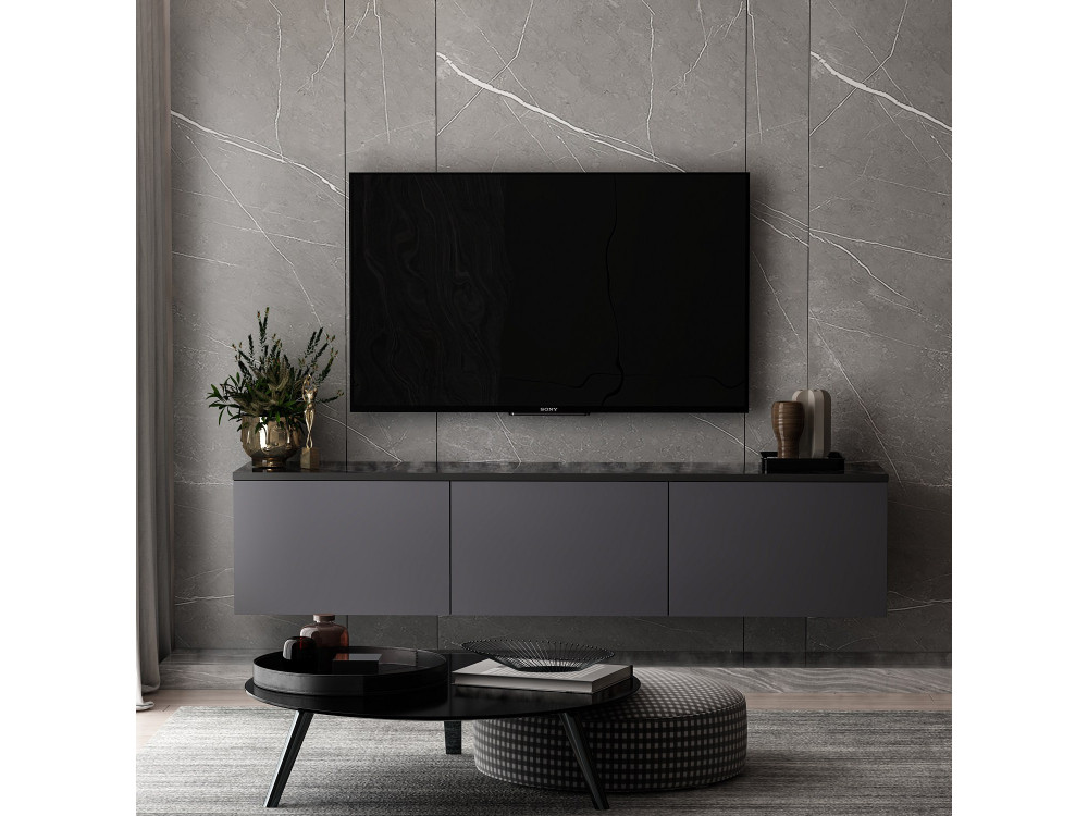 Soporte de TV de madera "Neon" 160 x 32 x 35 cm - Antracita