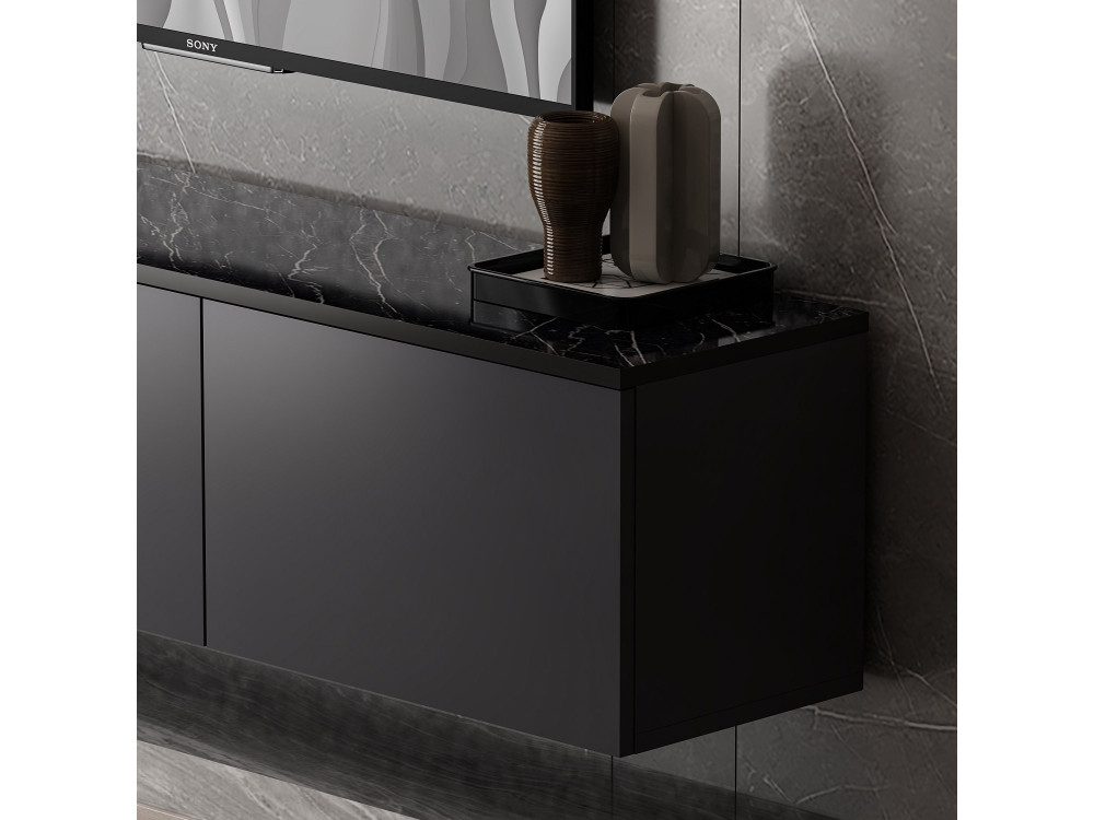 Soporte de TV de madera "Neon" 160 x 32 x 35 cm - Antracita