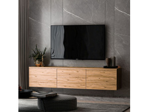 Soporte de TV de madera "Neon" 160 x 32 x 35 cm - Pino Atlántico 2