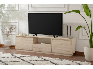 Soporte de TV de madera "Vanguard" - 160 x 29 x 42 cm - Travertino 2