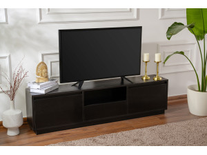 Soporte de TV de madera "Vanguard" 160 x 30 x 42 cm - Madera negra 2
