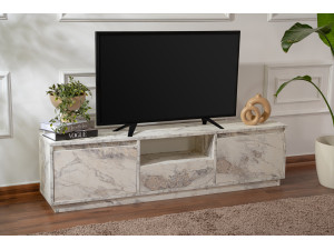 Soporte de TV de madera "Vanguard" 160 x 30 x 42 cm - mármol Freesia 2