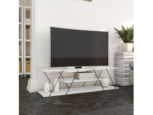 Soporte de TV de madera "April" - 120 x 30 x 33 cm - Blanco 2