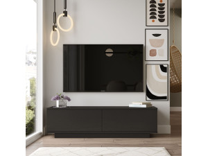 Soporte de TV de madera "FN1" - 140 x 35 x 38 cm - Negro 2