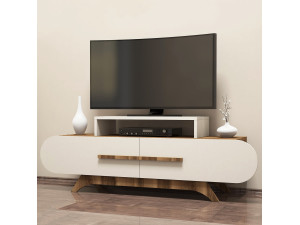 Soporte de TV de madera "Rose" - 145 x 36 x 49 cm - Nogal crema 2