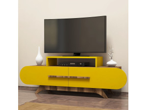 Soporte de TV de madera "Rose" - 145 x 36 x 49 cm - NogalAmarillo 2