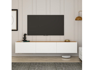 Soporte de TV de madera "West" - 150 x 32 x 30 cm - Pino blanco atlántico 2