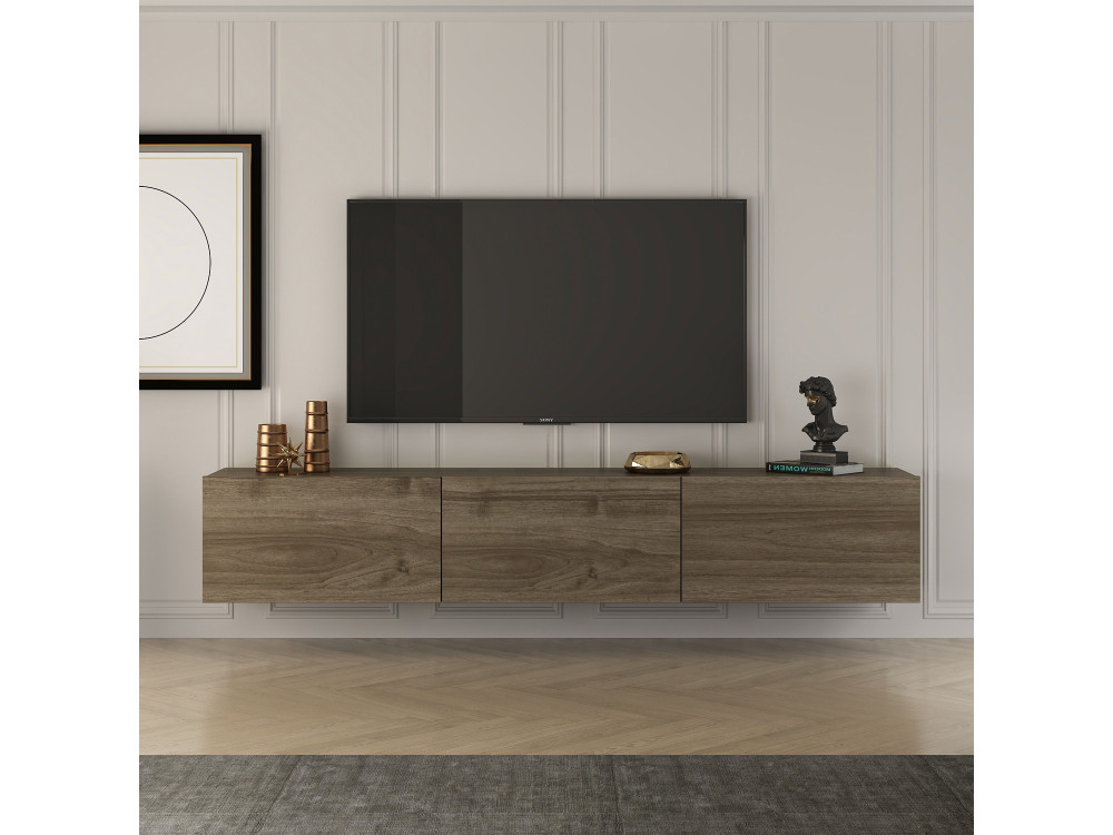 Soporte de TV de madera "West" - 150 x 32 x 30 cm - Nogal