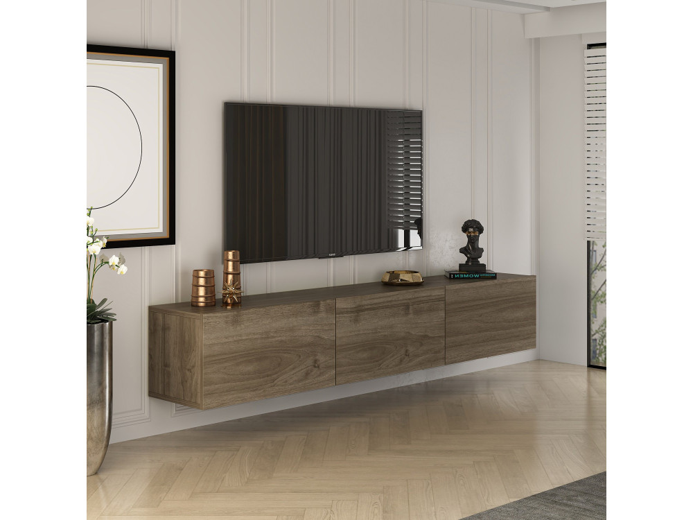 Soporte de TV de madera "West" - 150 x 32 x 30 cm - Nogal