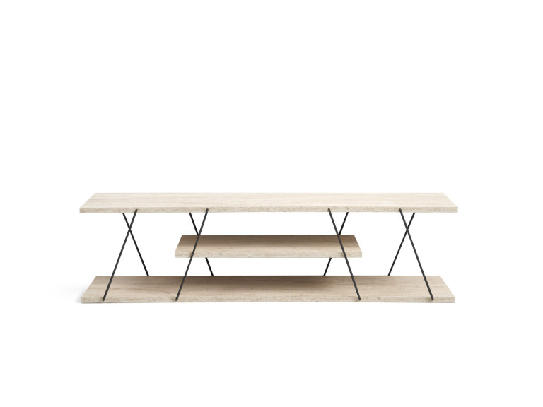 Soporte de TV de madera "Canaz" - 120 x 30 x 33 cm - Beige